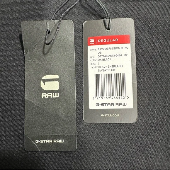 NWT G-Star Raw Mens The Raw Definition Black Cotton knit Sweater Size Large - Picture 13 of 14